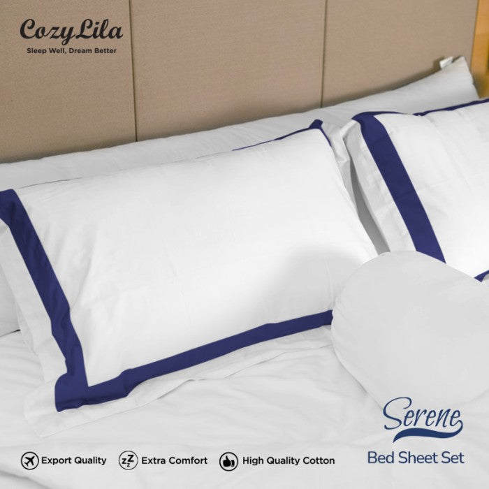 Bedsheet Set Serene Blue 120x200 Detail Bantal