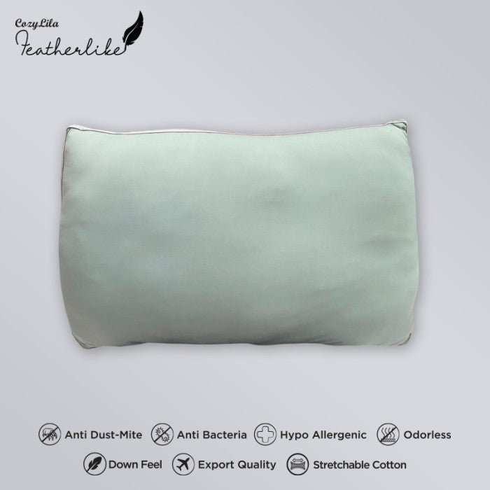 Bantal Featherlike Puffy Double List Tampak Atas