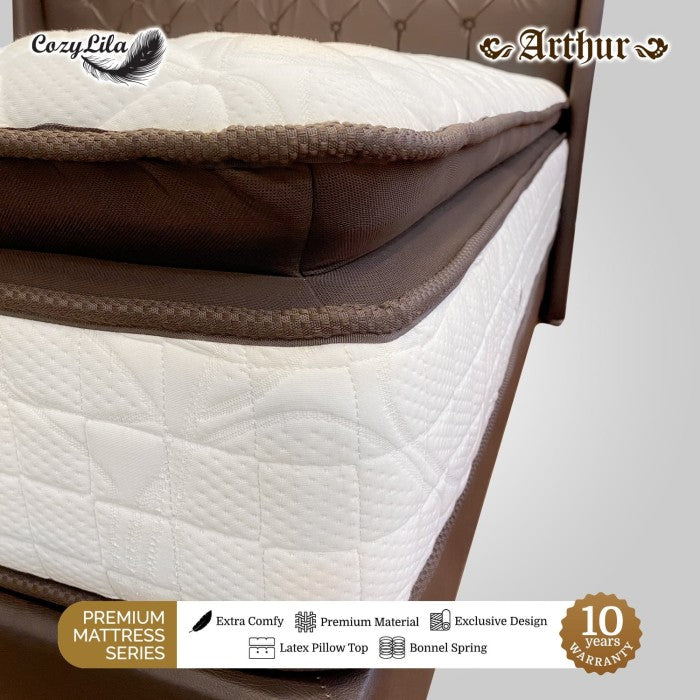 Cozylila Mattress + HB Divan Arthur Pillow Top Latex Spring 120X200 Detail Material