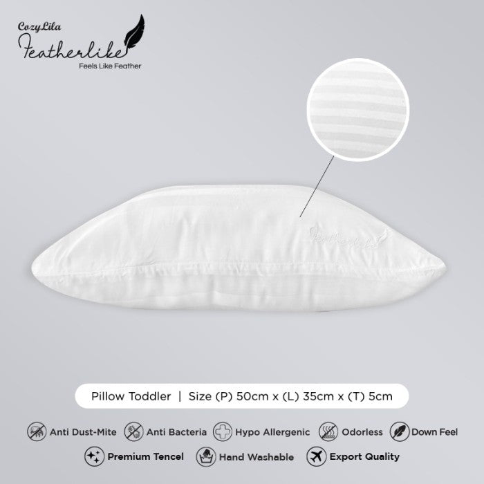 Bantal Balita Bulu Angsa Featherlike Premium Organic Silk Detail Material