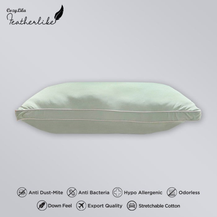 Bantal Featherlike Puffy Double List Tampak Samping