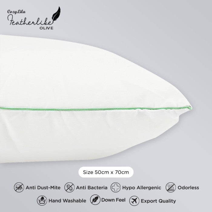 Bantal Bulu Angsa Featherlike Olive Single List