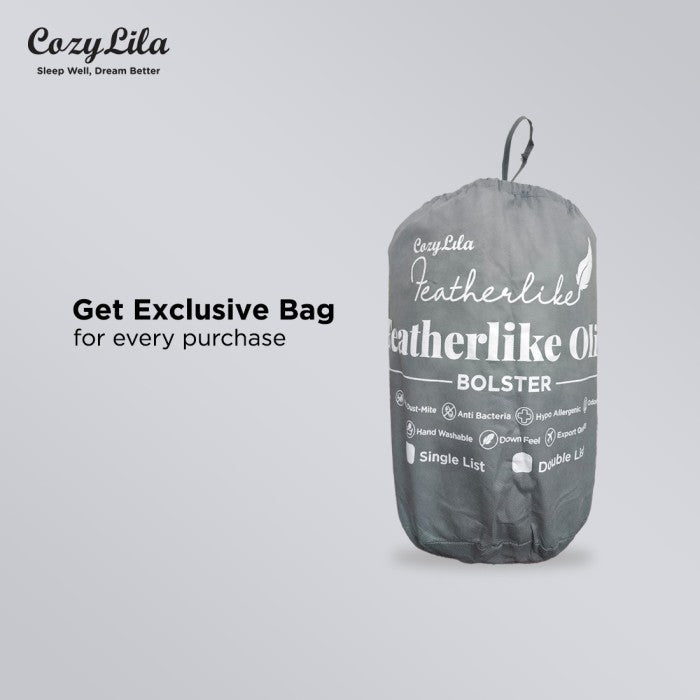 Guling Bulu Angsa Featherlike Olive Single List + Free Exclusive Bag