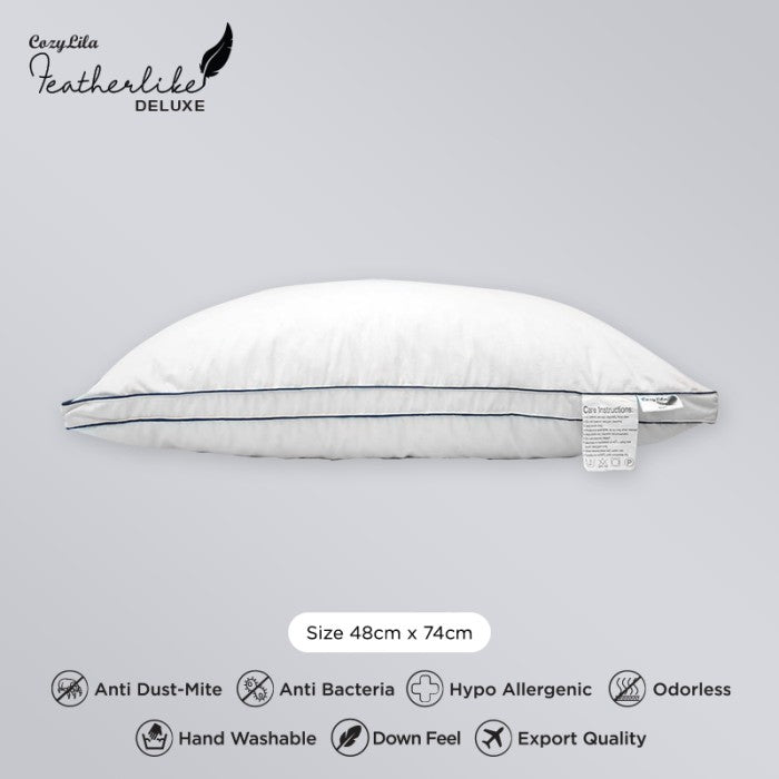 Bantal Bulu Angsa Featherlike Deluxe (Double List) Tampak Samping