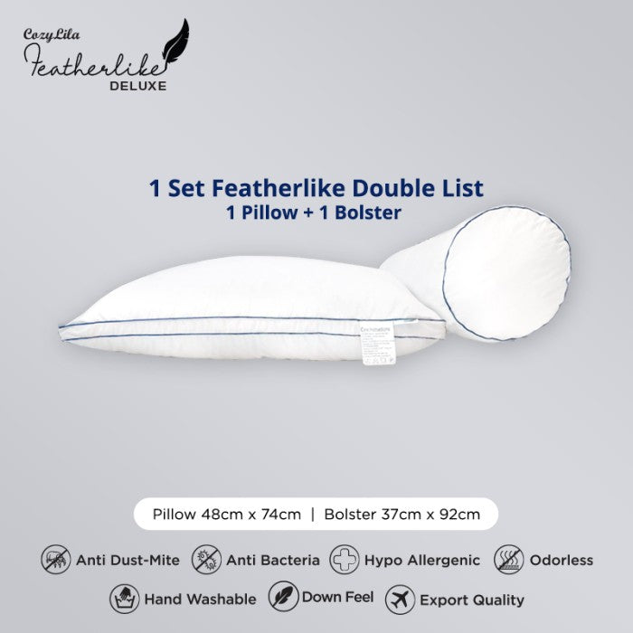 Paket 1 Bantal 1 Guling Featherlike Double List