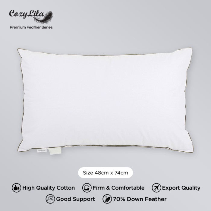 Bantal Bulu Angsa 70% Down (Solid) Tampak Atas