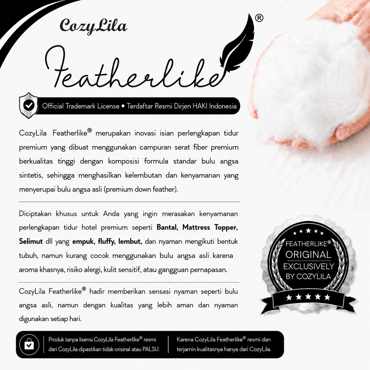 Bantal Bulu Angsa Featherlike Puffy Double List
