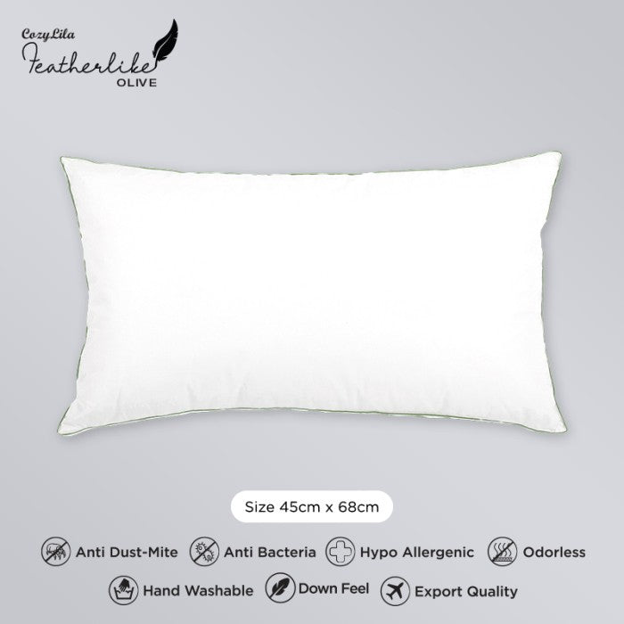 Bantal Bulu Angsa Featherlike Deluxe (Single List) Tampak Atas