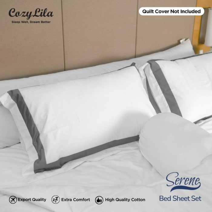 Bedsheet Set Serene Grey 160x200 Detail Bantal