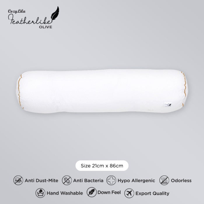 Guling Bulu Angsa Featherlike Basic Olive (Double List) Detail