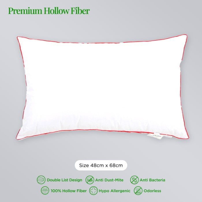 Bantal Premium Hollow Fiber (Double List) Tampak Atas