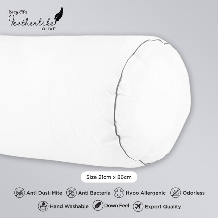 Guling Bulu Angsa Featherlike Basic Olive (Single List)