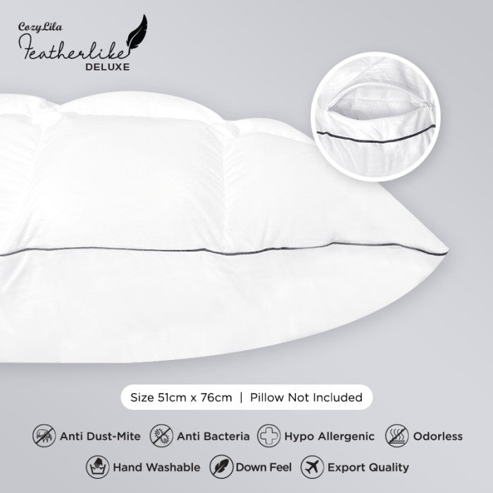 Paket 1 Pillow Comforter 1 Bantal Bulu Angsa Featherlike Basic Olive Single List - Bantal Features