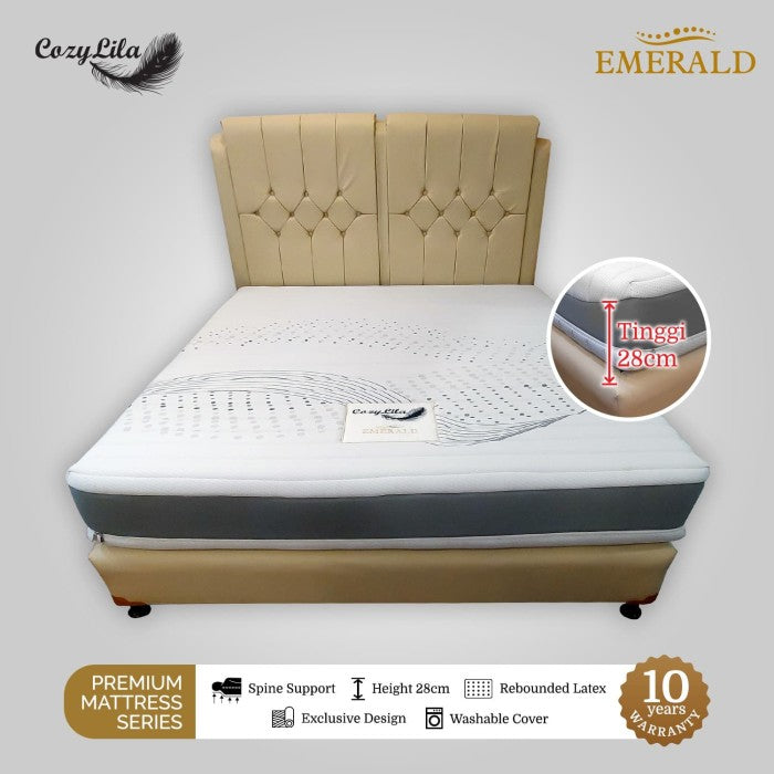 Cozylila Mattress + HB Divan Emerald Rebonded Latex Zipper 200X200 Detail 