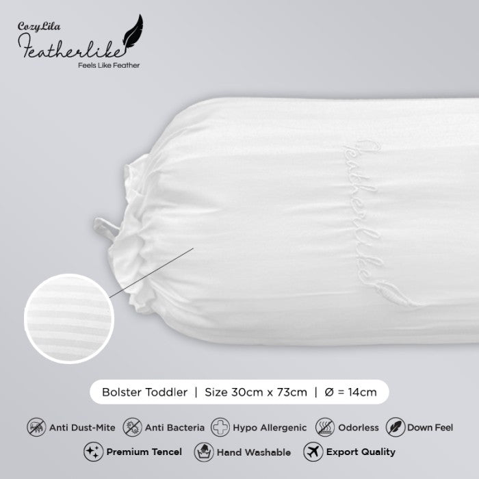 Paket 1 Bantal 1 Guling Balita Featherlike Premium Organic Silk - Guling Detail