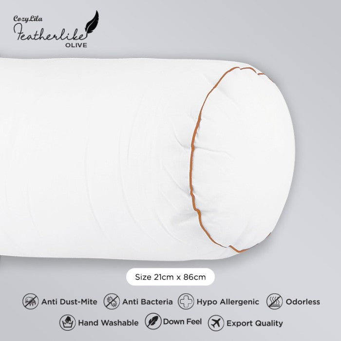 Paket 1 Bantal 1 Guling Featherlike Basic Olive - Guling