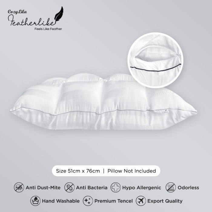 Paket Pillow Comforter Premium +Bantal Featherlike Olive Features Detail
