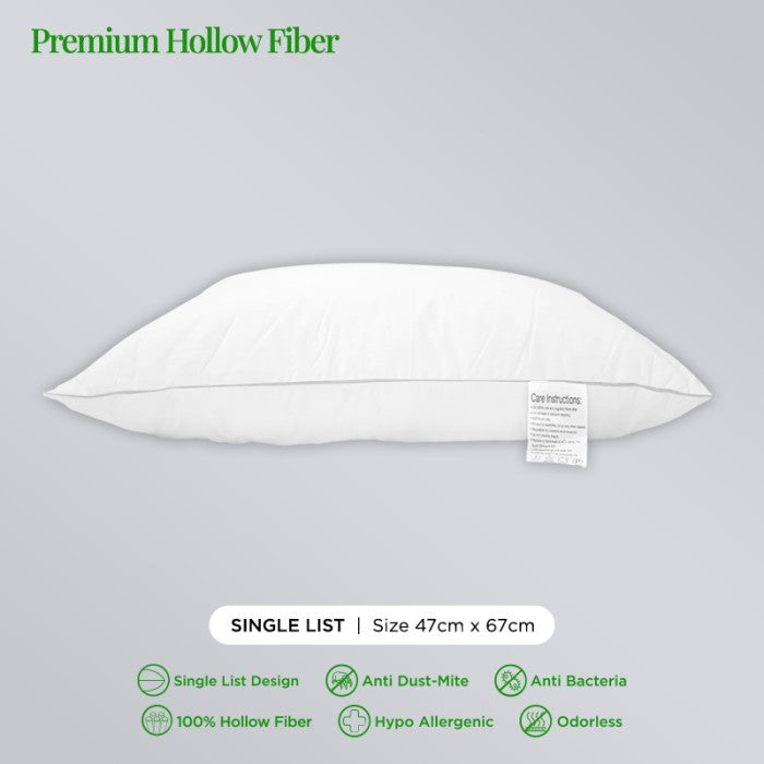 Bantal Premium Hollow Fiber (Single List) Tampak Samping