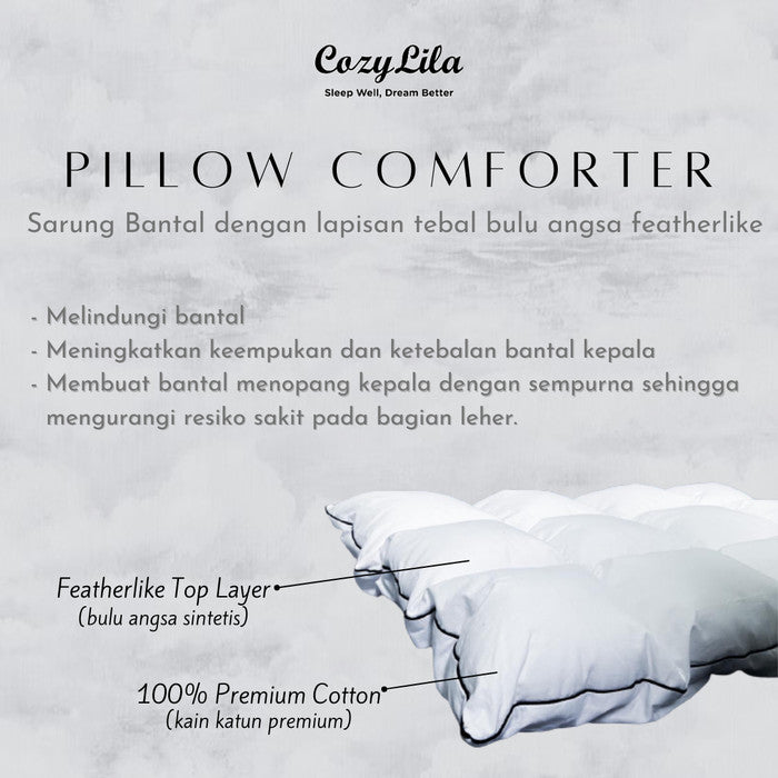 Paket 1 Pillow Comforter 1 Bantal Bulu Angsa Featherlike Basic Olive Single List - Informasi Material