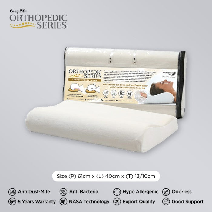 Paket 1 Bantal 1 Guling Orthopedic Luxury Memory Foam - Bantal Package