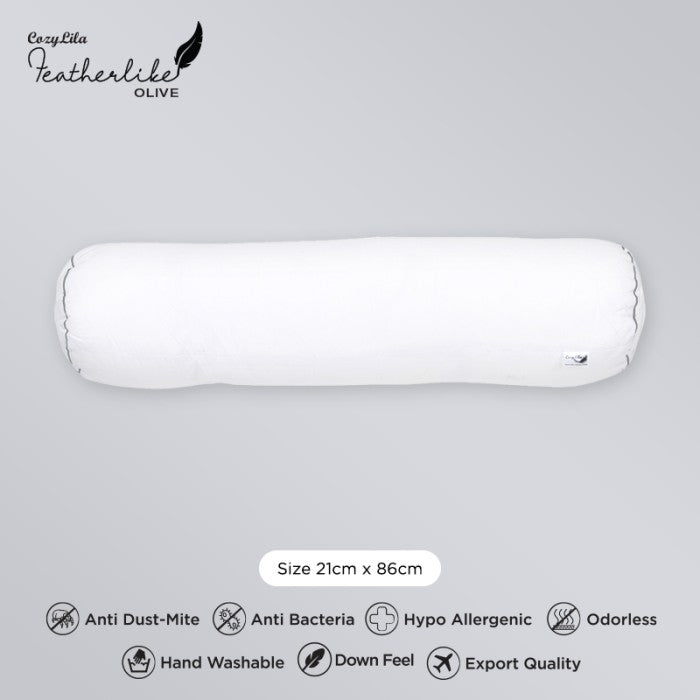 Guling Bulu Angsa Featherlike Basic Olive (Single List) Detail 