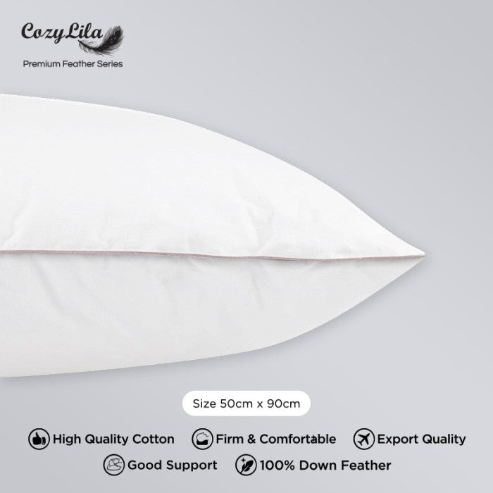 Bantal Luxury Bulu Angsa 100% Down Soft Smooth (Single List)