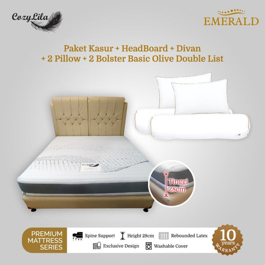 Cozylila Mattress + HB Divan Emerald Rebonded Latex Zipper 160X200