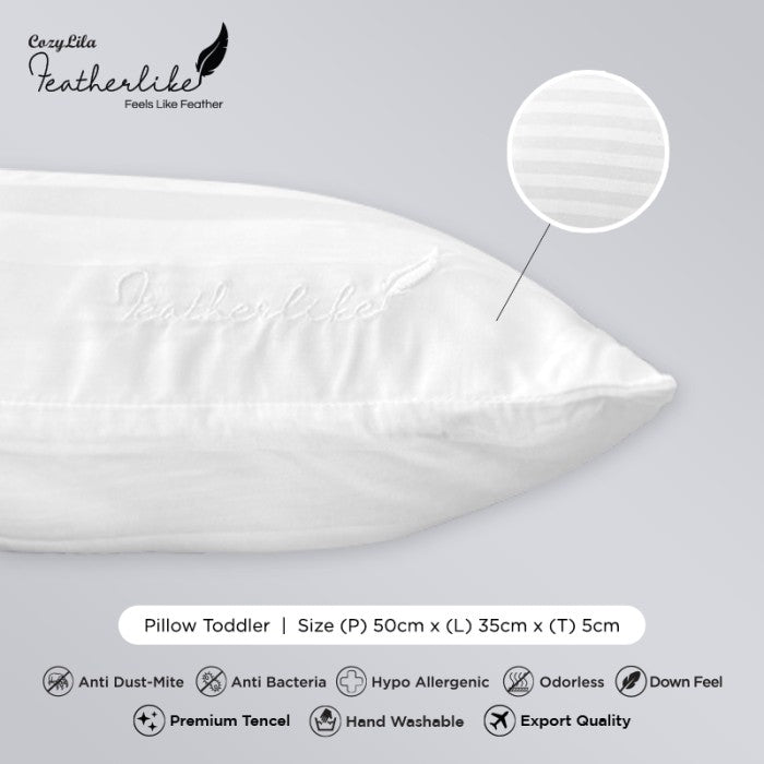 Paket 1 Bantal 1 Guling Balita Featherlike Premium Organic Silk - Bantal Detail