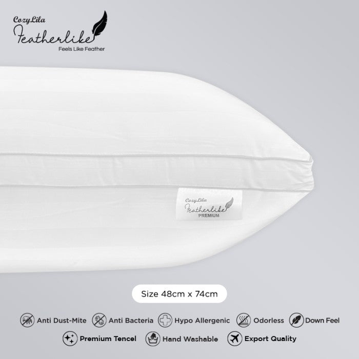 Bantal Bulu Angsa Featherlike Premium Organic Silk (Double List)