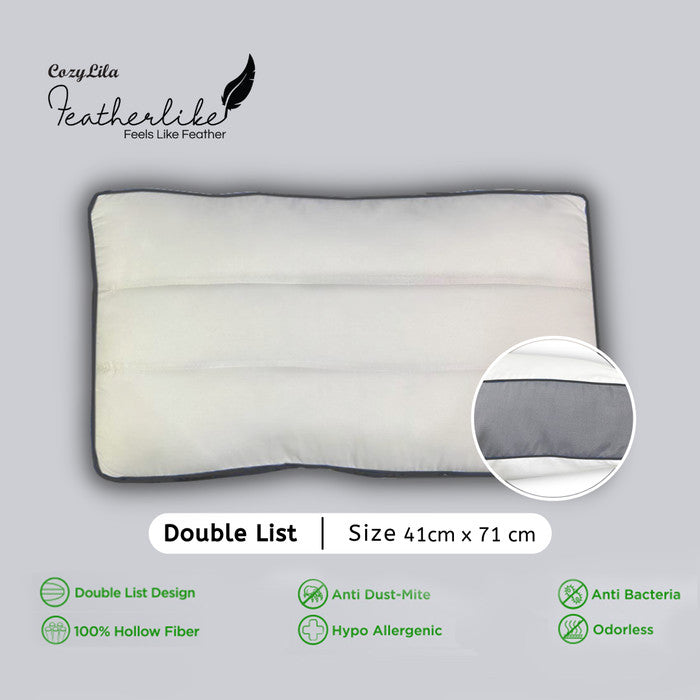 Bantal Featherlike Contour (Double List) Tampak Atas dan Detail