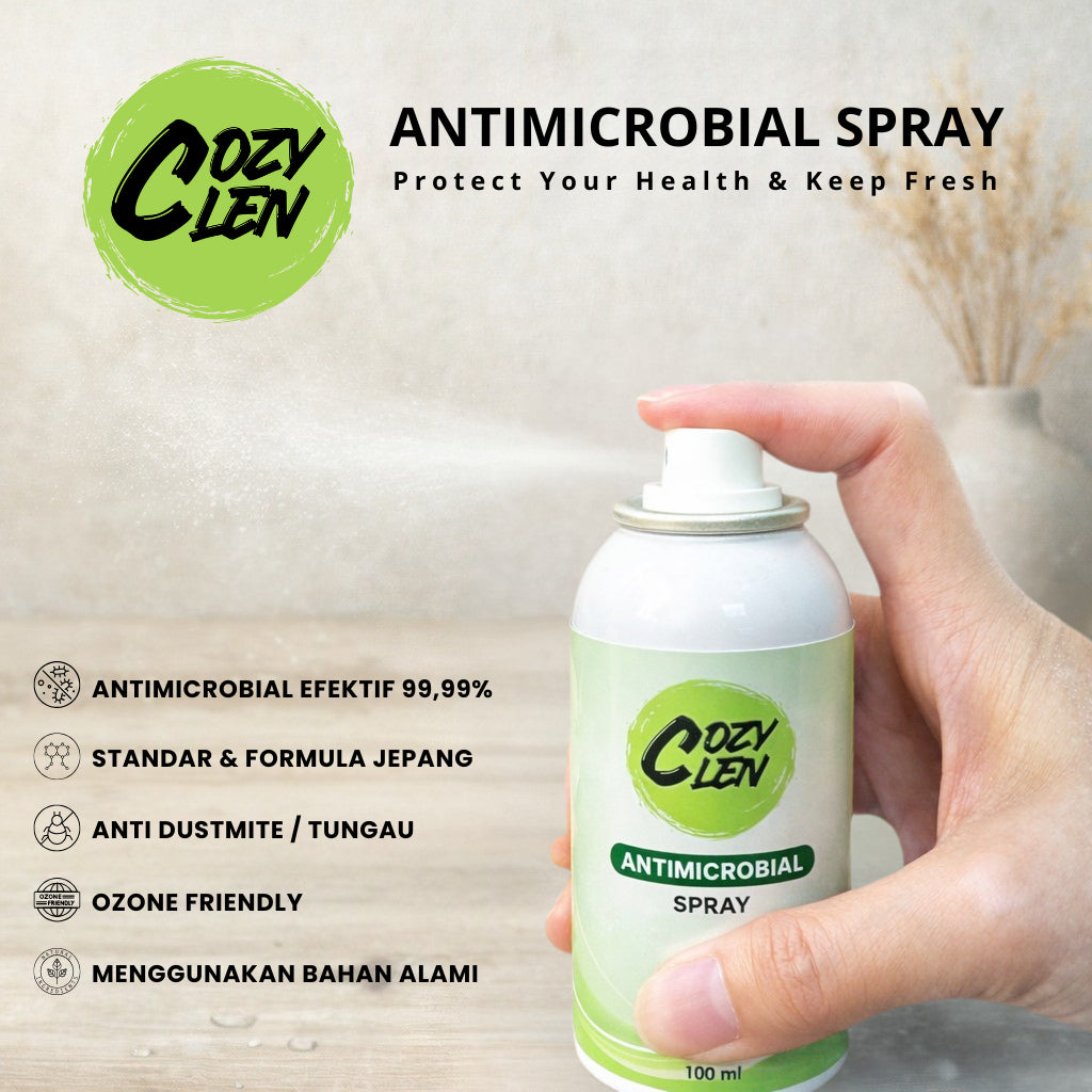 Cozyclen Hotel Linen Spray Anti Tungau, Anti Bau, Jamur, Virus, Kuman & Bakteri | Multifungsi Untuk Linen |Glove| Sepatu | Helm | Tas dll