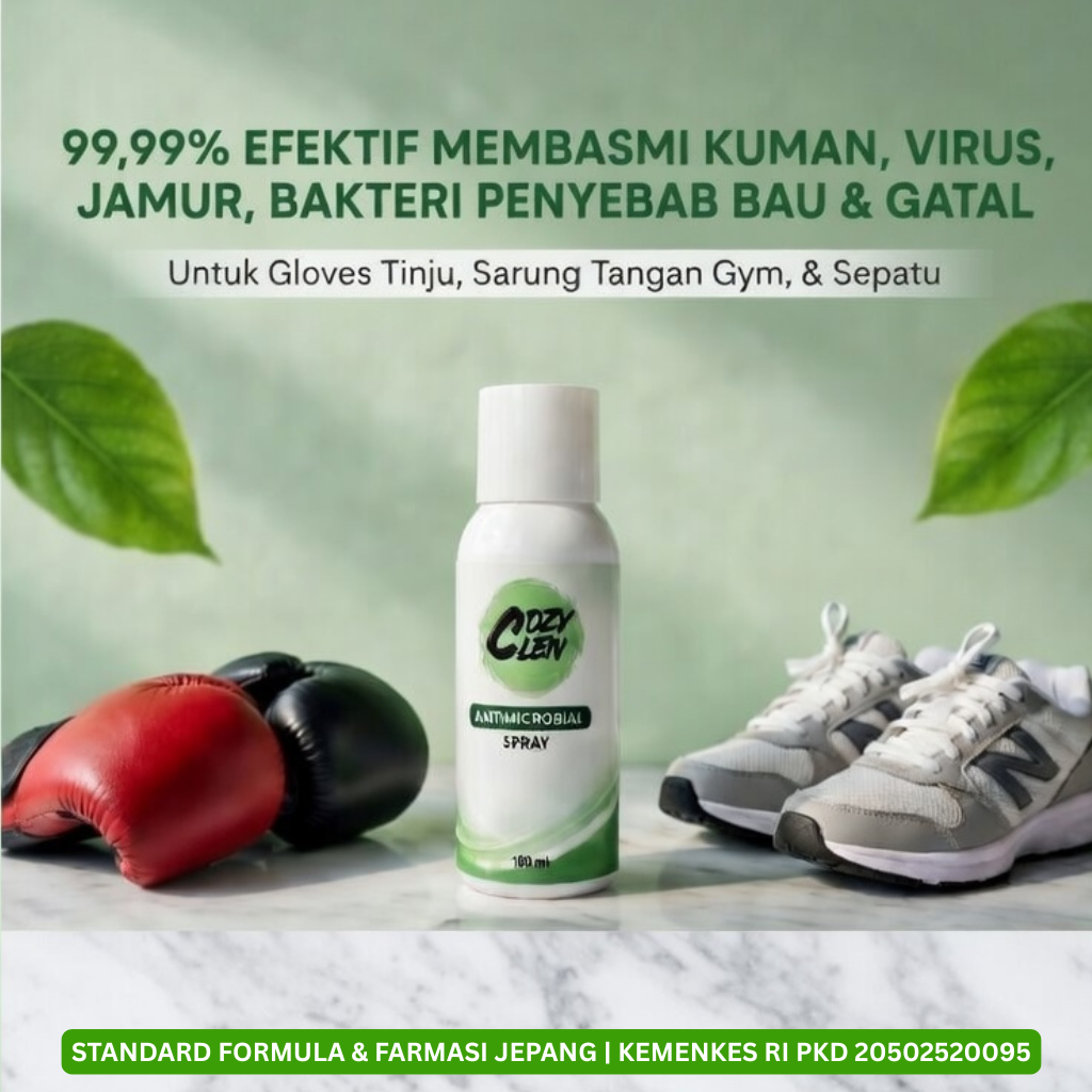 Cozyclen Hotel Linen Spray Anti Tungau, Anti Bau, Jamur, Virus, Kuman & Bakteri | Multifungsi Untuk Linen |Glove| Sepatu | Helm | Tas dll