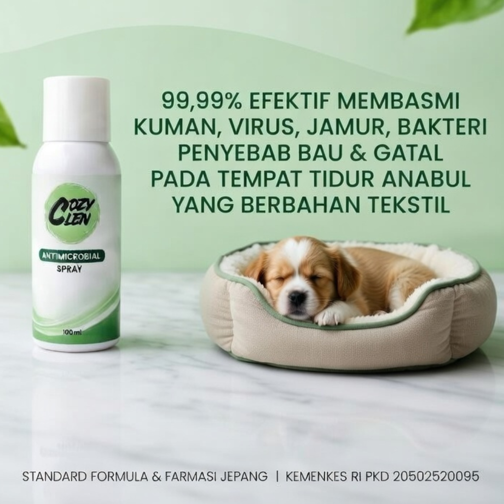 Cozyclen Hotel Linen Spray Anti Tungau, Anti Bau, Jamur, Virus, Kuman & Bakteri | Multifungsi Untuk Linen |Glove| Sepatu | Helm | Tas dll
