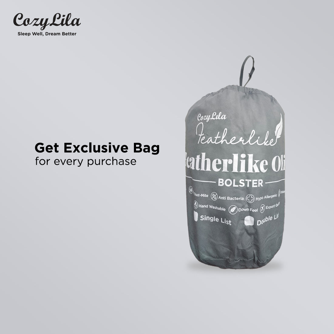 Guling Bulu Angsa Featherlike Deluxe Free Sarung Guling