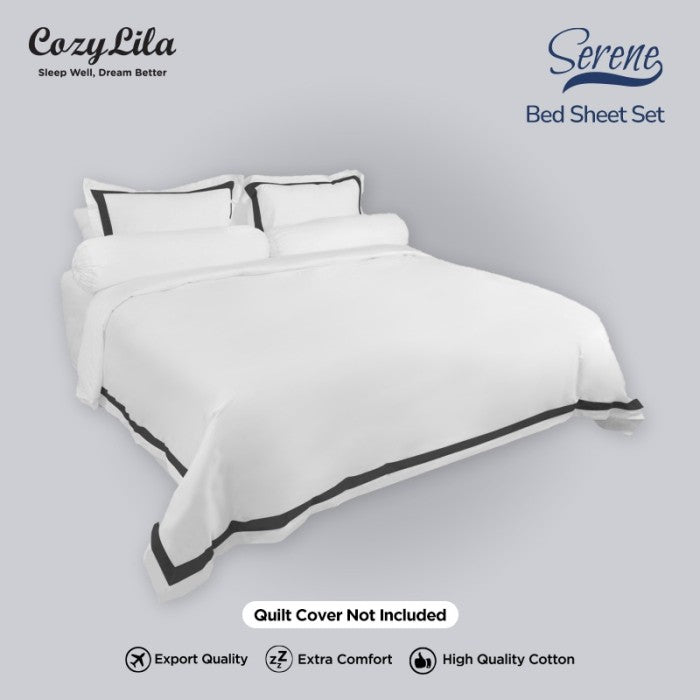 Bedsheet Set Serene Black 180x200