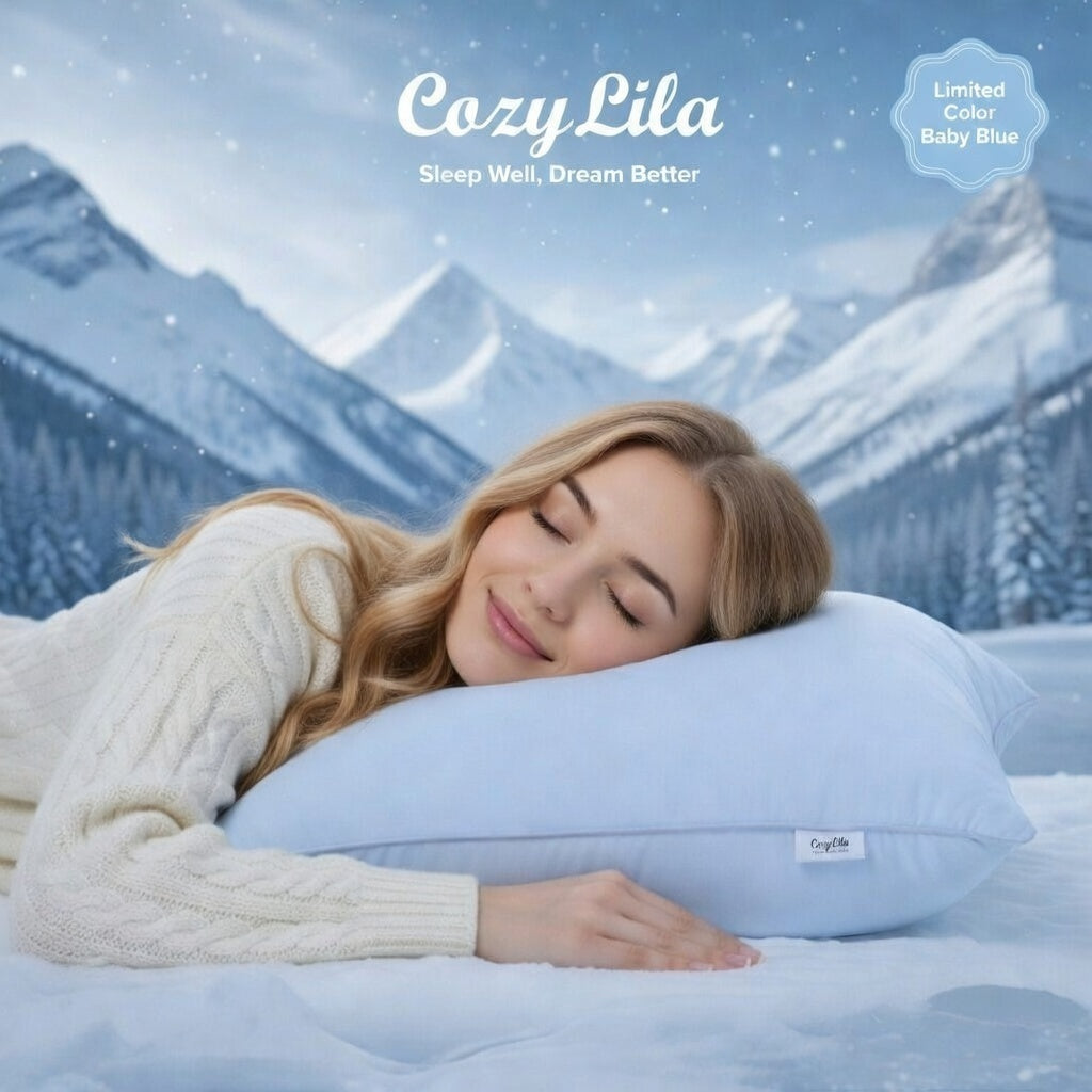 Bantal Bulu Angsa Featherlike Puffy Cooling Mint Free Sarung Bantal Premium Cooling