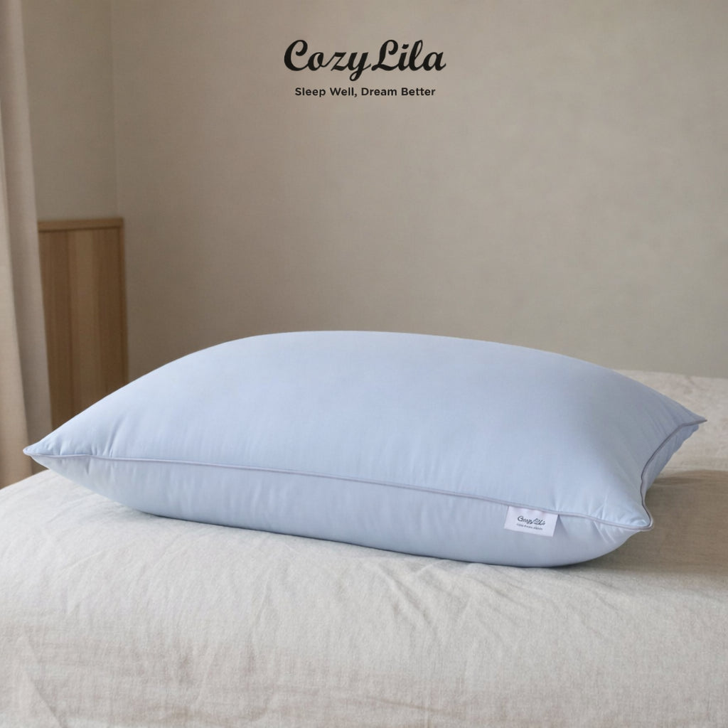 Bantal Bulu Angsa Featherlike Puffy Cooling Mint Free Sarung Bantal Premium Cooling