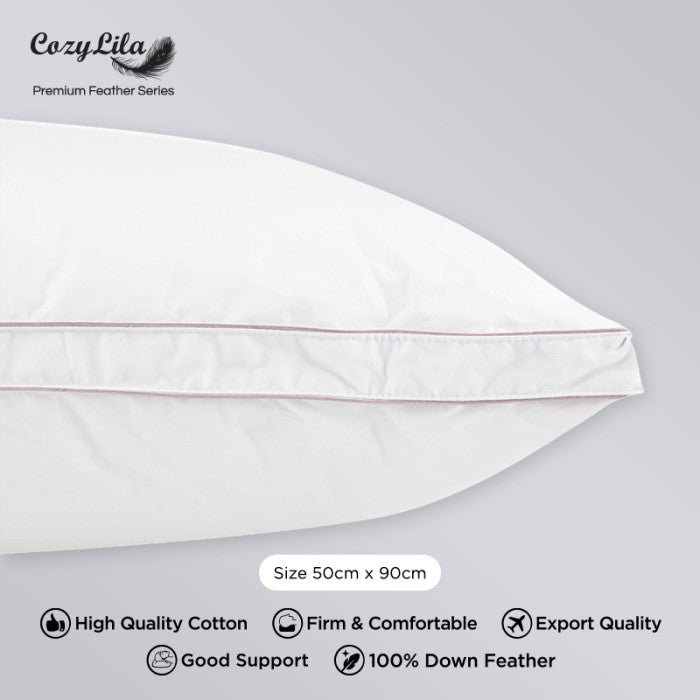 Bantal Luxury Bulu Angsa 100% Down Soft Smooth (Double List)