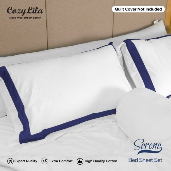 Bedsheet Set Serene Blue 200x200 Detail Bantal