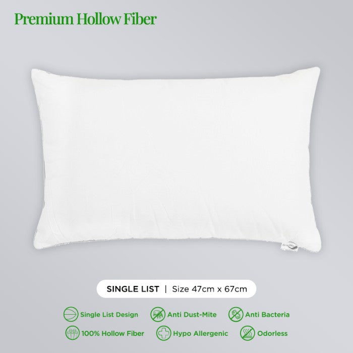 Bantal Premium Hollow Fiber (Single List) Tampak Atas