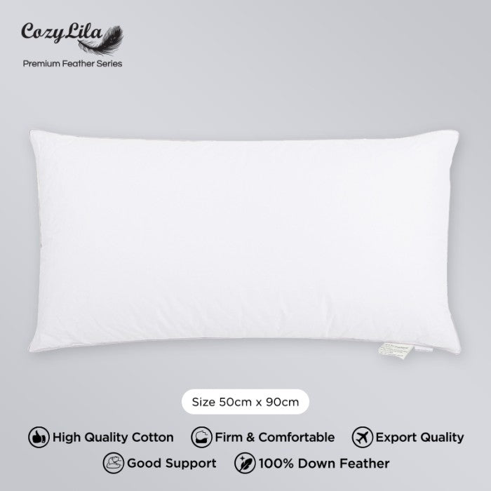 Bantal Luxury Bulu Angsa 100% Down Soft Smooth (Double List) Tampak Atas