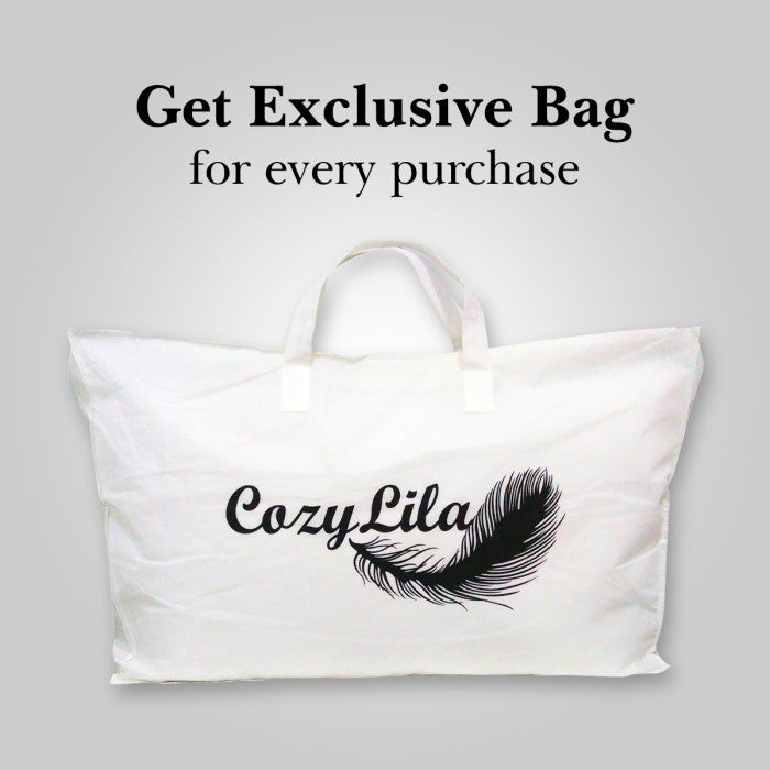 Paket 1 Bantal 1 Guling Bulu Angsa 100% Down Soft Smooth + Free Exclusive Bag