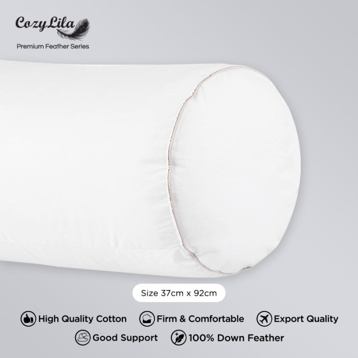 Paket 1 Bantal 1 Guling Bulu Angsa 100% Down Soft Smooth Detail Guling