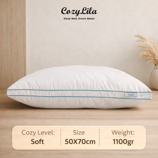 Bantal Bulu Angsa Featherlike Olive Double List 50 x 70 Cm