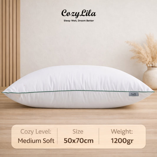 Bantal Bulu Angsa Featherlike Olive Single List 50x70 Cm