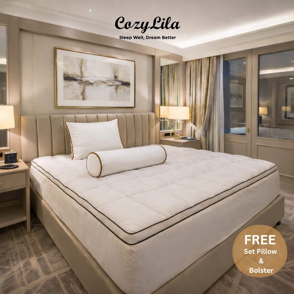 Mattress Topper Hotel Bulu Angsa Featherlike Deluxe King Size180x200x 40 Tebal (5cm) FREE Bantal & Guling