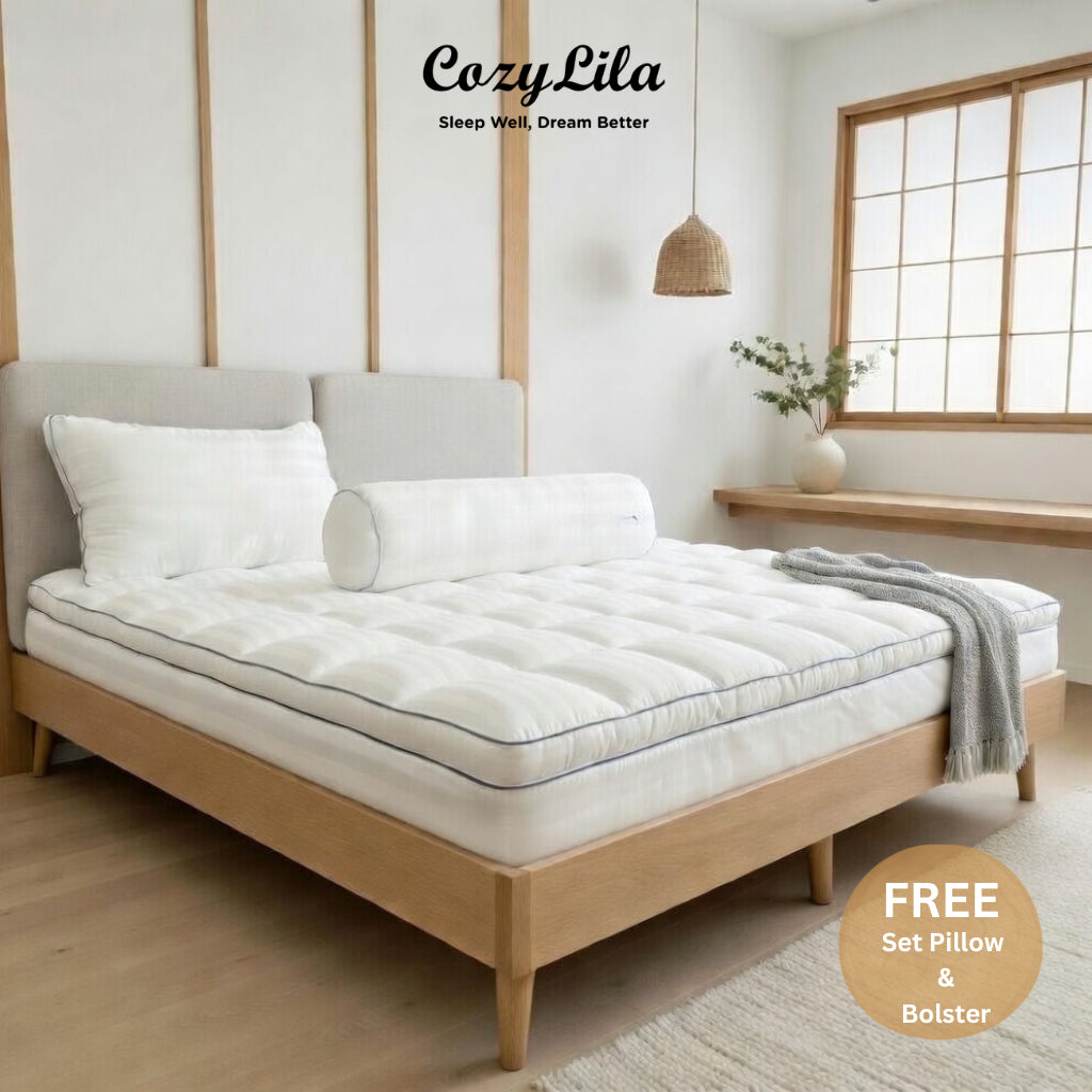 Luxury Mattress Topper Featherlike Lyocell/Premium Organic Silk Super King Size 200x200x40 (8cm) FREE Bantal & Guling