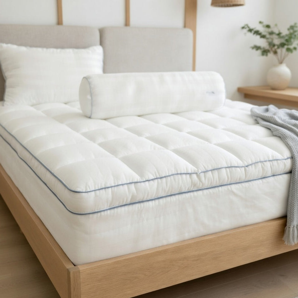 Luxury Mattress Topper Featherlike Lyocell/Premium Organic Silk Super King Size 200x200x40 (8cm) FREE Bantal & Guling