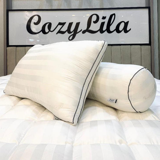 Paket 1 Bantal 1 Guling Bulu Angsa Featherlike Lyocell/Premium Organic Silk